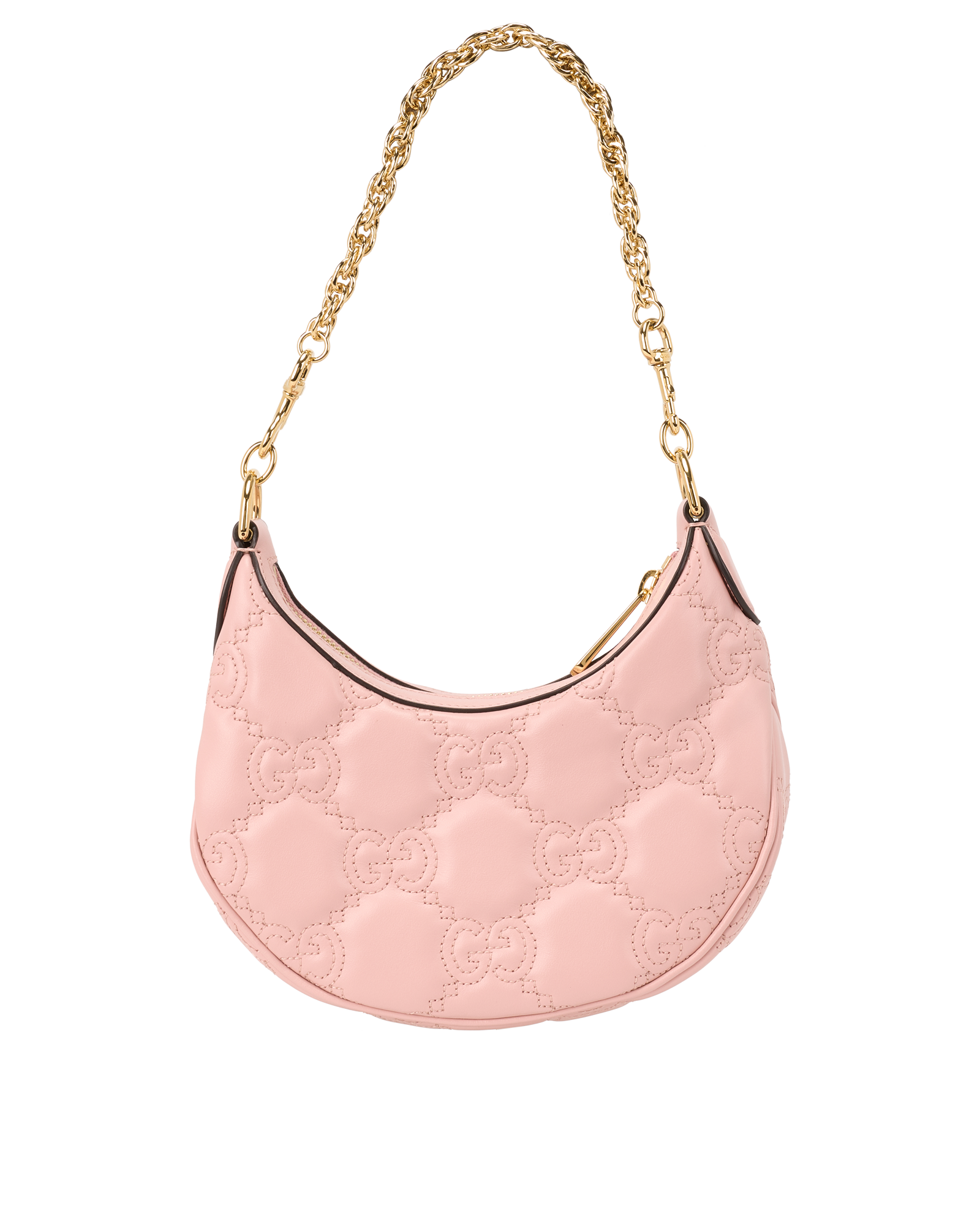 Crescent-Shaped Shoulder Bag, &pound;750, Handbags, Pink, Leather, Back view